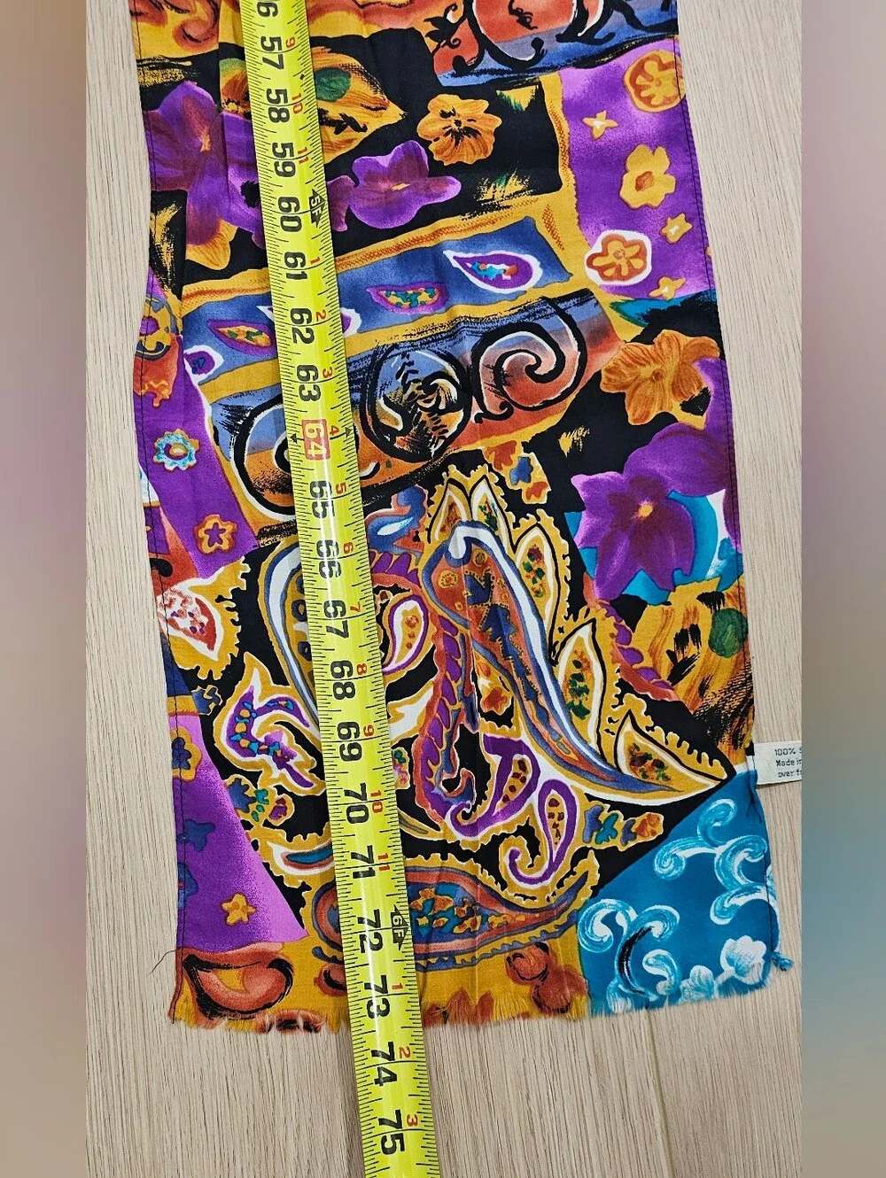 Vibrant Multi-Color Paisley Decorative Scarf - Purple